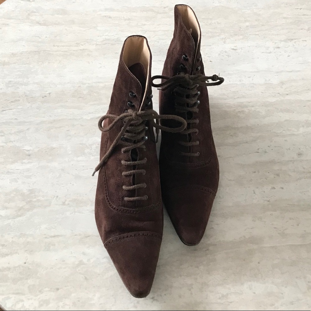 ***SOLD*** Manolo Blahnik Suede Booties Sz 10